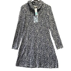 Stitch Fix Market & Spruce Skye Cowl Neck Cozy Hacci Dress Animal Print Sz S NWT
